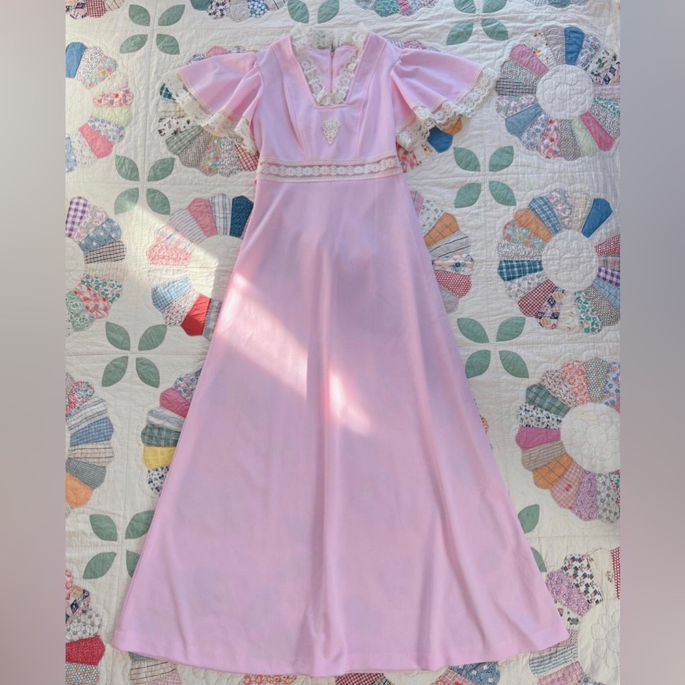 1970s pink dress💓